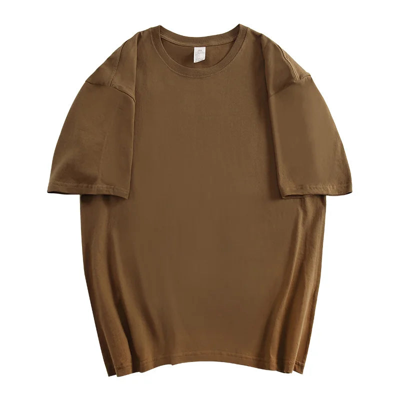 100% Cotton Five Half Sleeve Men's Women Summer T-shirt Loose Short-sleeved Casual Basic Shirt O Neck Solid Color Tops