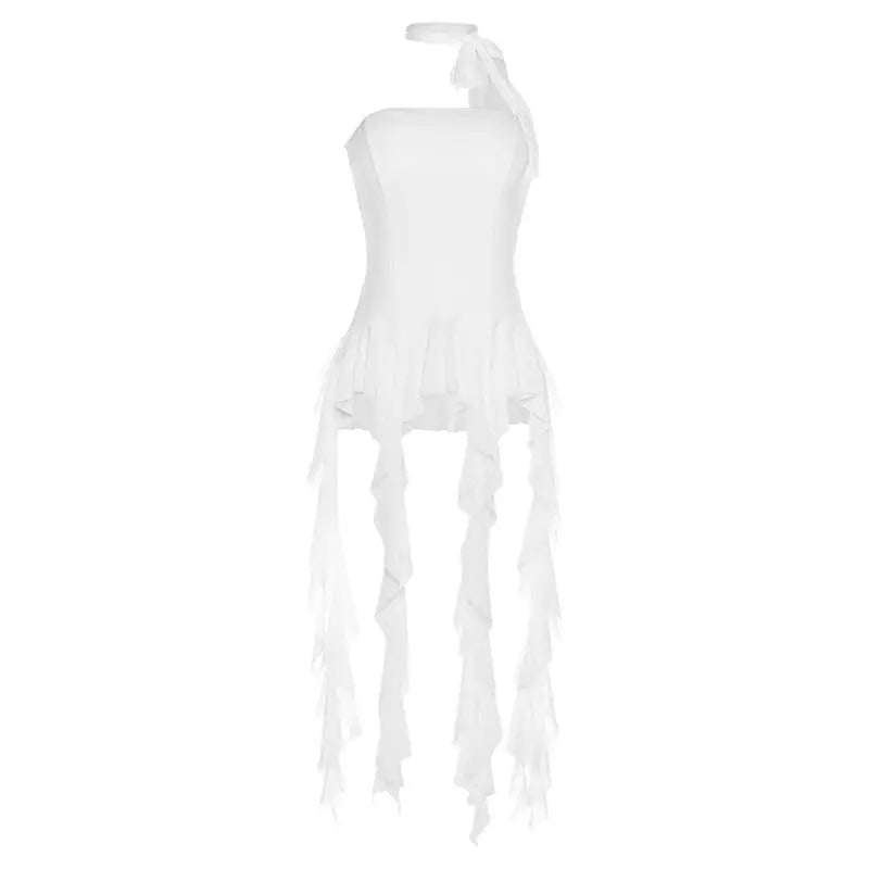 Sexy Off Shoulder Crop Tops Spring Summer Halter Sleeveless Streetwear Y2K White Solid Tank Top Casual Evening Party Club Tees