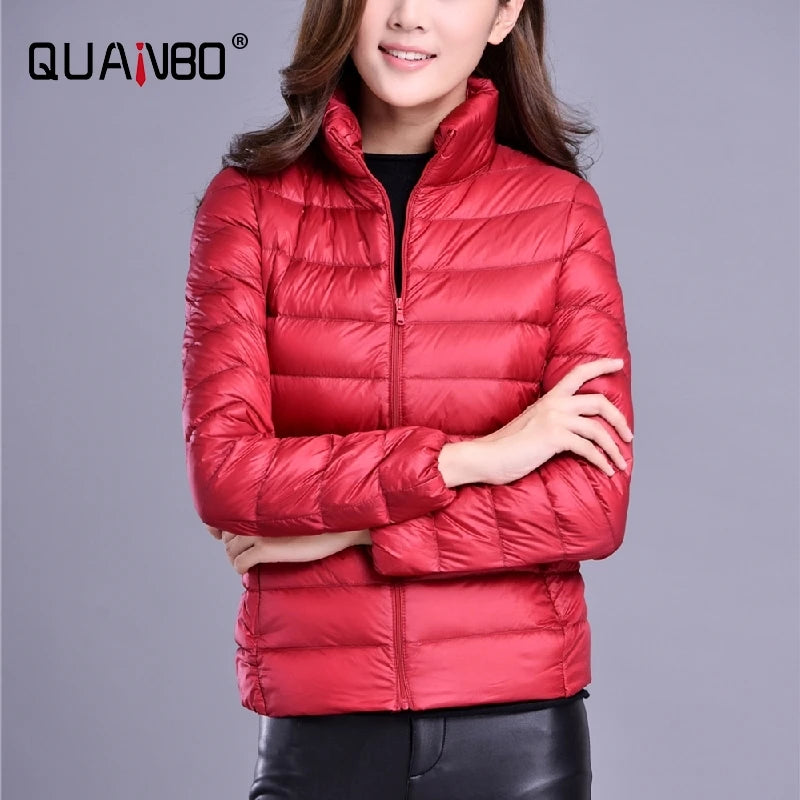 Women Spring Jacket Fashion Short Ultra Lightweight Packable Puffer Coats 15 Colors Female Down Warm Korean Slim Fit Parkas 5XL
